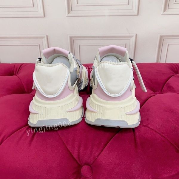 

men designer sneaker casual shoes leather sneakers embroidered stripes white shoes flat platform walking sports trainers, Black