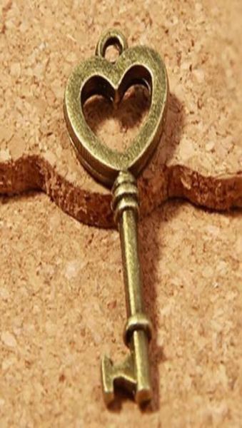 

antique key charms 100 pcs antique bronze heart key charms 3cm long good for diy craft3272389, Bronze;silver