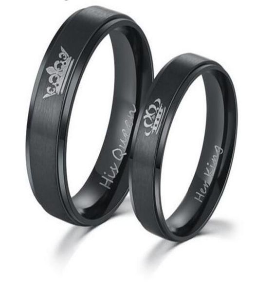 

modyle new fashion diy couple jewelry accessories her king and his queen stainless steel wedding rings for women men 10pcs7863855, Silver