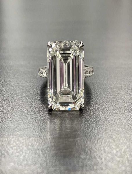 

luxury 100 925 sterling silver created emerald cut 4ct diamond wedding engagement cocktail women rings fine jewelry whole p081296869