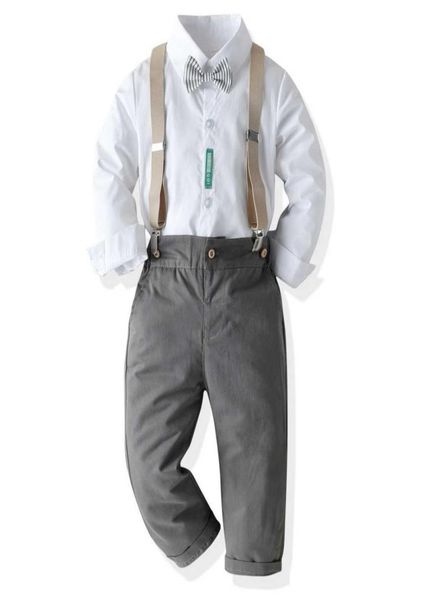 

2021 trendy children039s clothing sets white shirt formal clothesboutique kids clothing gentleman suit boys outfits ropa de beb2419734