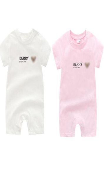 

baby boys girls brand rompers summer kids cartoon bear short sleeve jumpsuits newborn cotton letters printed onesies infant romper2950341, Blue