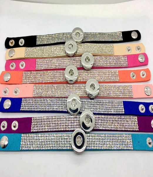 

whole ginger snap bracelet 8pcslot mix style women fashion rhinestone snap bracelet jewelry fit 18mm snap chunk charm button5886307, Golden;silver