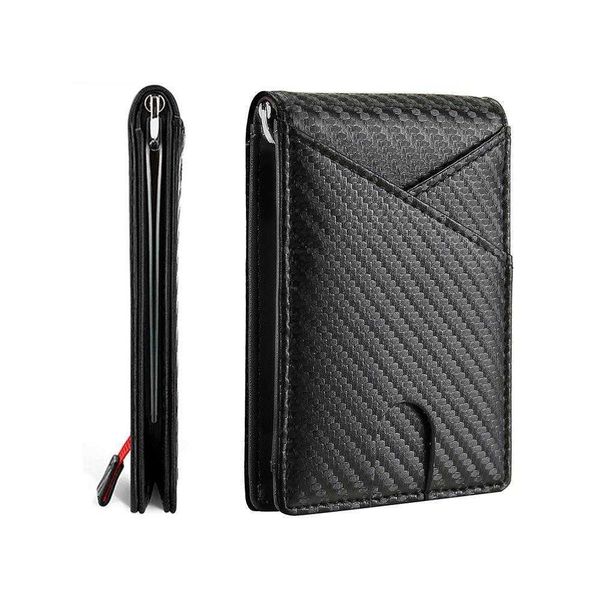 

american gold wallet anti theft mens carbon fiber lettering wholesale, Red;black