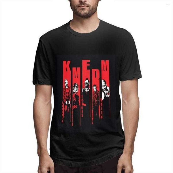 

men's t shirts kmfdm music band short sleeve t-shirt print blouse, White;black