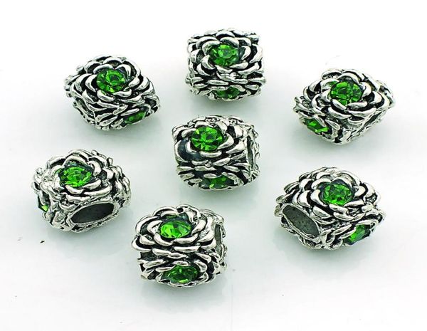 

brand new fashion metal beads antique silver crystal big hole loose beads european charm diy bracelets jewelry6926856, Black