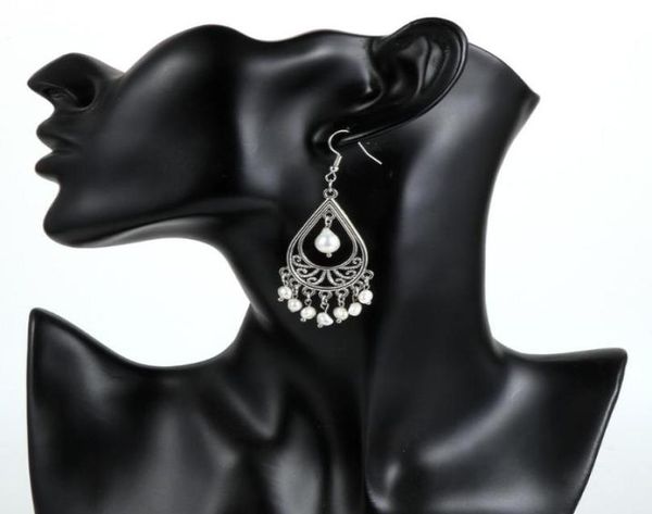 

ethnic water drop statement natural baroque pearl tassel dangle earrings for women 2021 female fashion boho jewelry chandelier7872890, Silver