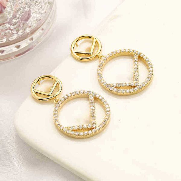 

designer jewelry bracelet necklace ring accessories earrings with diamond circles trend net red earrings, Golden