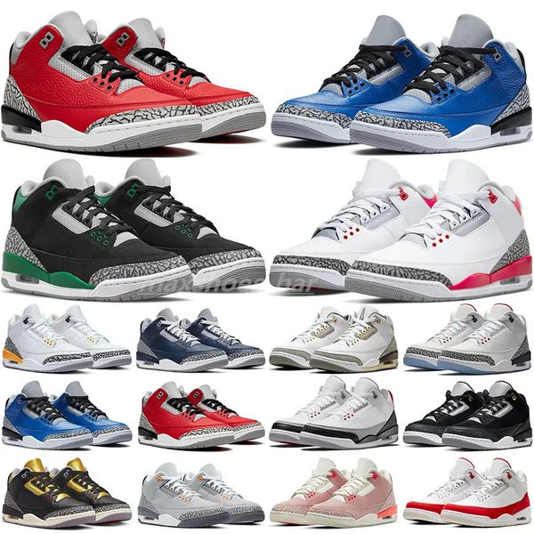 

3 basketball shoes men women 3s white cement reimagined wizards fire red dark iris unc racer blue lucky pine green rust pink mens trainers o