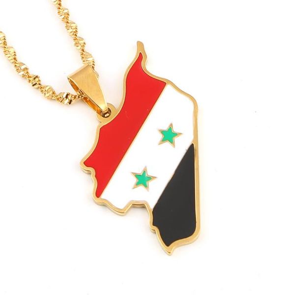 

syria arabic country name map pendant necklaces syrians maps stainless steel jewelry gifts8035780, Silver