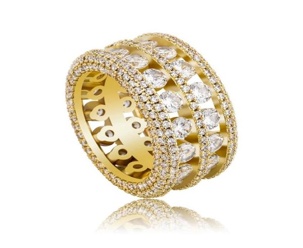 

hip hop rapper rings men fashion real gold plating diamond ring man hiphop silver bling cubic zirconia stone hollow men039s rin4151061, Golden;silver