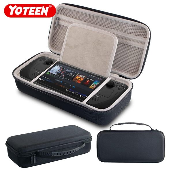 

organizer carry case for steam deck game traveler bag protective hard portable shell pouch with pockets for accessories and games