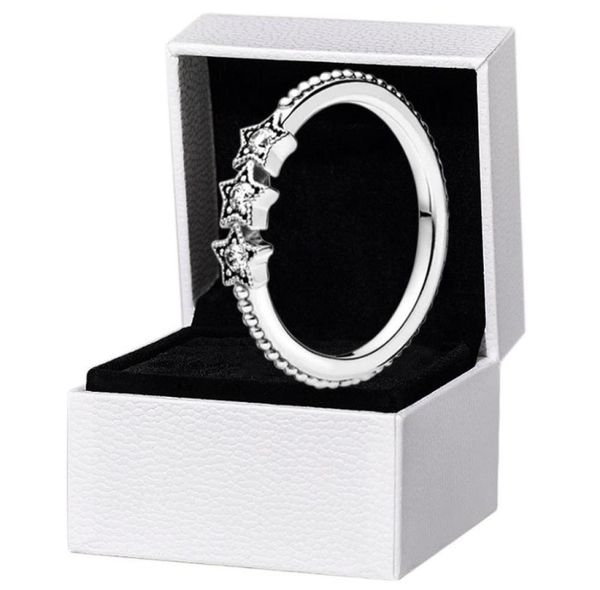 

authentic sterling silver celestial stars ring women girls wedding gift jewelry for pandora cz diamond love rings with original bo2186266, Slivery;golden