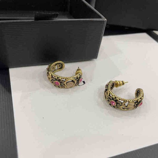 

designer jewelry bracelet necklace ring accessories chrysanthemum doubles net red temperament women's earrings high quality, Golden