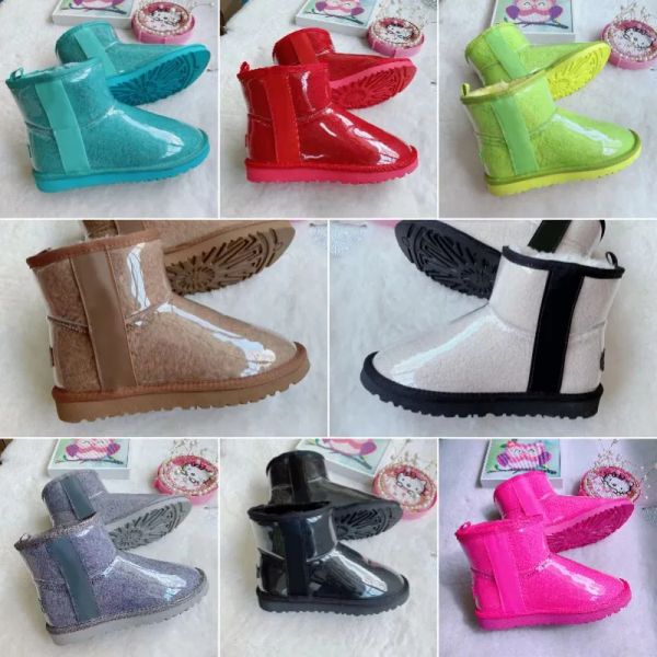 

versions kids uggi boots girls shoes designer wgg jelly snow boot australia classic sneaker baby kid youth toddler infants water, Black