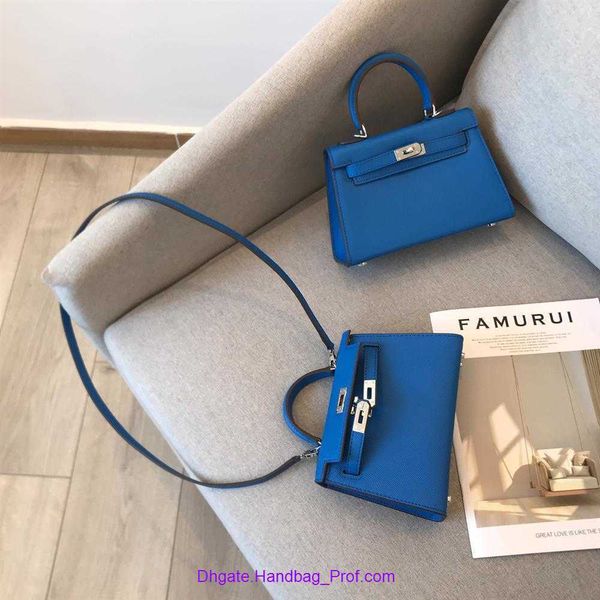 

designer h home kelys tote bag online shop yixxi advanced sensibility energetic electric blue cowhide one shoulder portable mini bag with re