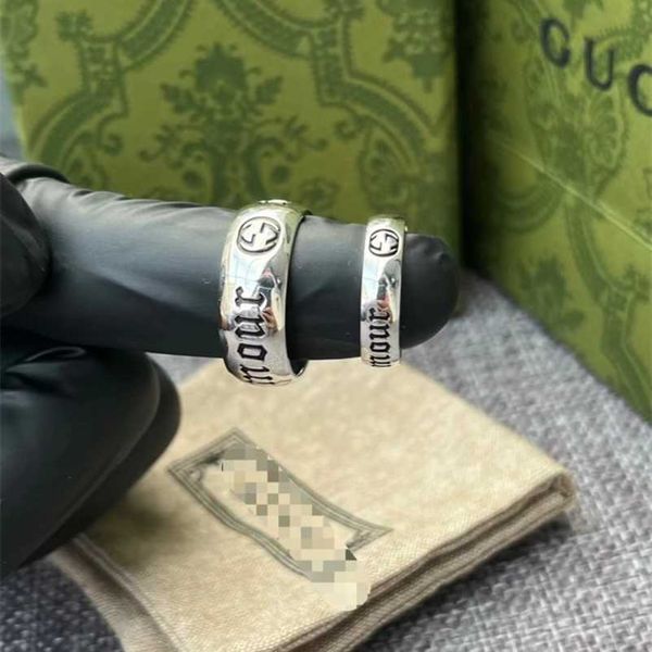 

designer jewelry bracelet necklace ancient decoration maison amour wide narrow couple ring high quality, Silver