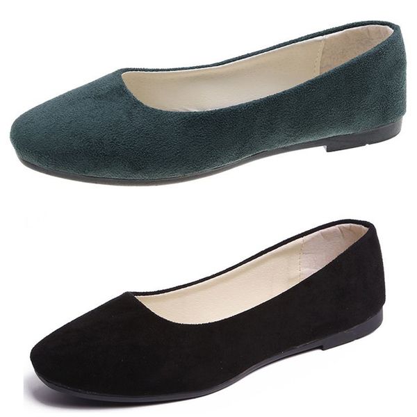 

bottomed colored ashionable flat 2023 candy work shoes gray comfortable suede cloth faced women's shoes, student shoes ,, Black