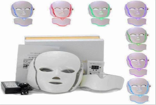 

7 colors pdt led light therapy face neck mask antiaging device rejuvenation wrinkles treatment massager relaxation8815605