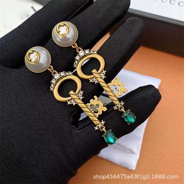 

designer jewelry bracelet necklace ring key earrings net red temperament women's brass earrings anti allergy high quality, Golden