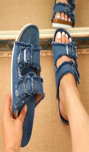 

shoes women comfortable sandals ladies slip on wedge sports beach walk summer fashion denim casual sandalias 2206083537015, Black