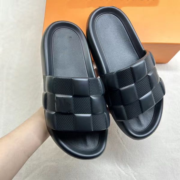 

casual shoes waterfront mule men slippers embossed rubber slide beach sandals women white orange black green olive summer sneakers 02