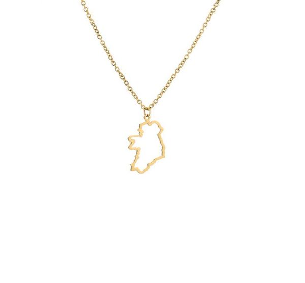 

outline republic of ireland country map necklace continent dublin pendant necklaces for motherland hometown female ladies party gi7810006, Silver