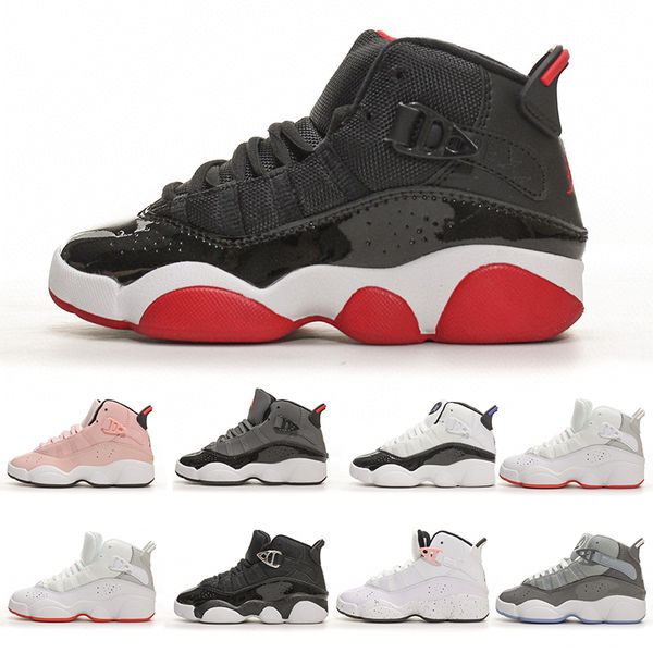 

kids basketball shoes 6 rings athletic outdoor shoes defining moments cool grey bred space jam defining moments trainer concord 45 infant at, Black