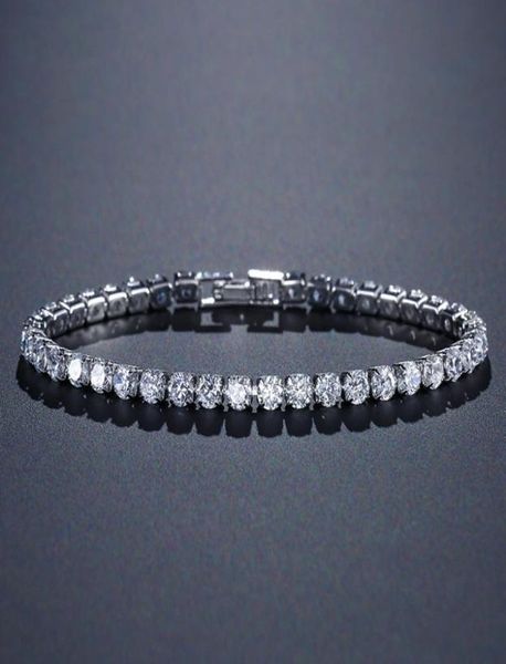 

classic tennis bracelet 4mm 5a cubic zirconia 925 sterling silver gold filled engagement wedding bracelets for women bridal gift3772173, Black