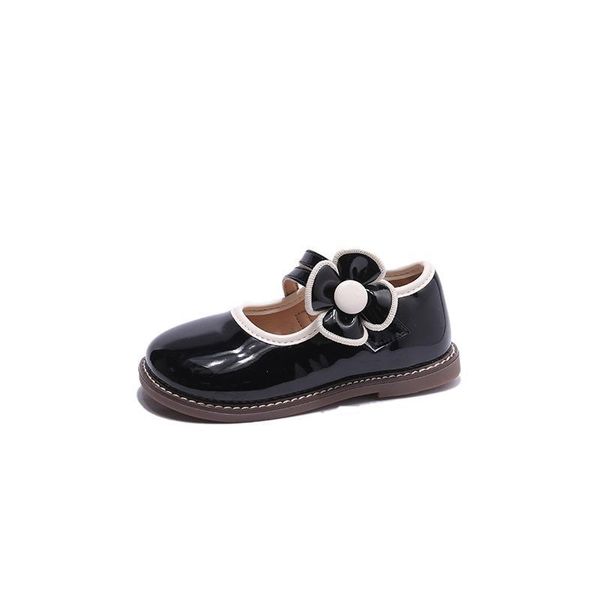 

sneakers baby shoes children casual kids footwear spring autumn girl leather flower princess black performance f13752, Black;red