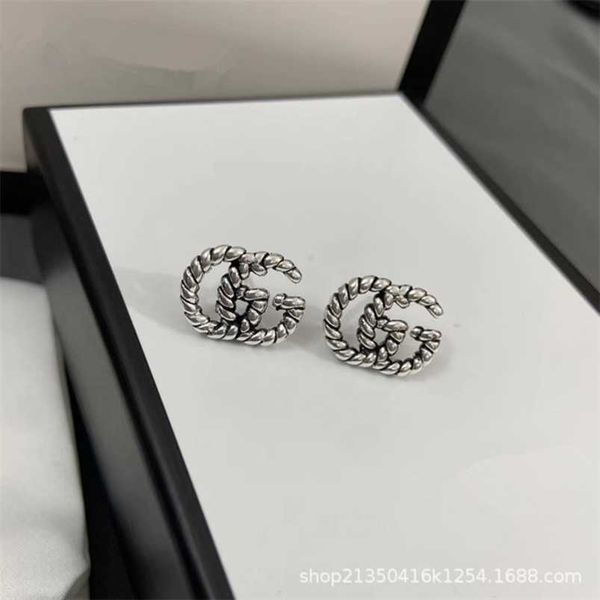 

2023 new designer jewelry bracelet necklace ring 925 carved pattern lovers earrings striped earrings for men women gifts, Golden