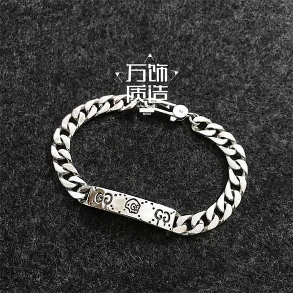 

designer jewelry bracelet necklace ring sterling elf skull for male female lovers hip hop ins bracelet gift high quality, Black