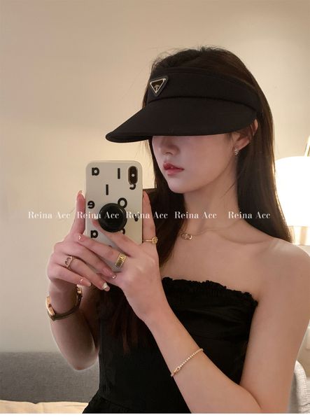 

luxury brand inverted triangle designer wide brim hats without hat uv block summer outdoor hat, Blue;gray
