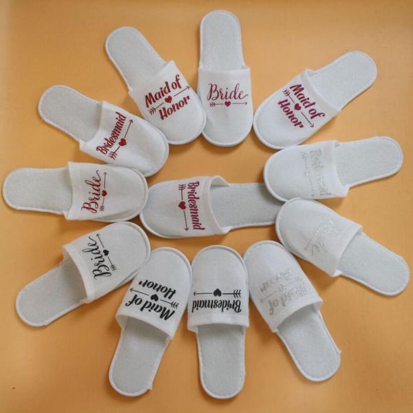 

designer bridesmaid slippers wedding bridal flip flops shower party gift maid of honor gifts maid of honor bride shoes ch8949255, Black