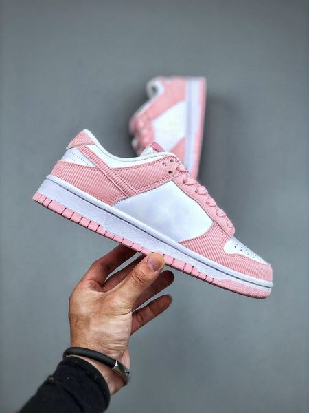 

with box pink corduroy running shoes girl women white pink foam sports sneaker