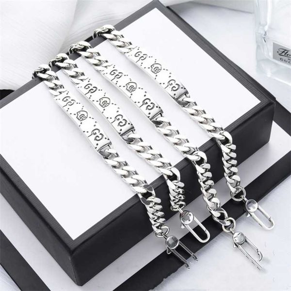 

2023 new designer jewelry bracelet necklace ring elf skull 925 couple hip hop style xiao zhan same bracelet, Black