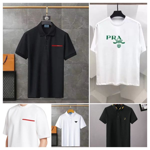 

prad women mens tees t shirts designer t-shirts cottons man s casual shirt luxurys tshirts clothing street short sleeve clothes, White;black