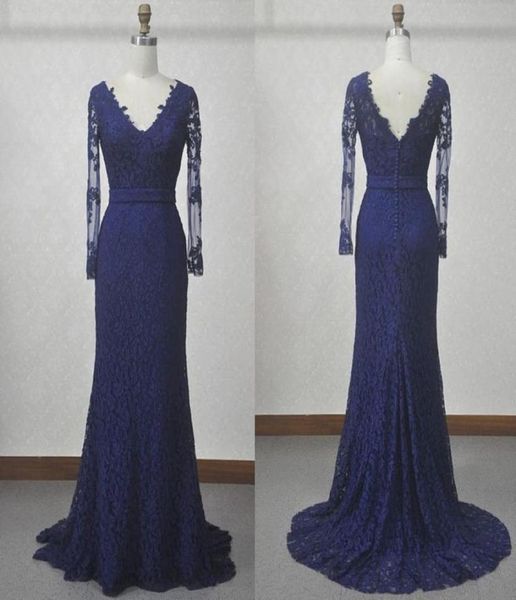 

real mother of the bride formal v neck long sleeve mermaid lace navy blue mother groom dresses plus size6092351, Black;red