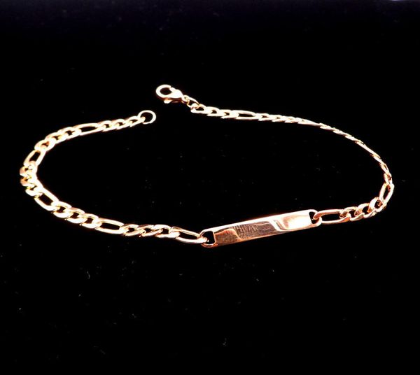 

whole 10pcs id bracelets stainless steel golden figaro chain4229029, Black