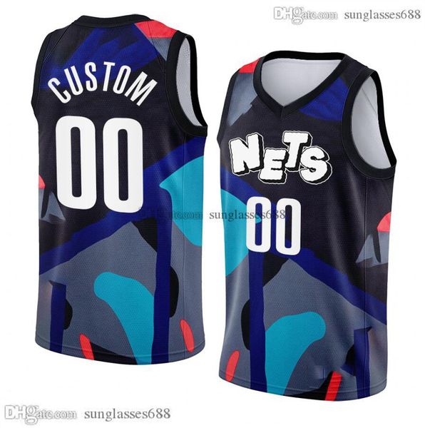 

custom net mikal bridges basketball jerseys joe harris yuta watanabeany name number s-xxl 2023-24 men women kids black city jersey, Black;red