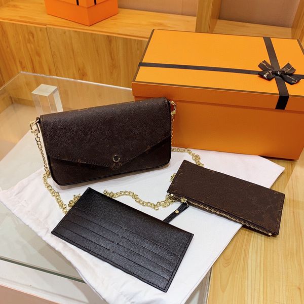 

624s wallets designer flowers 3pcs set bag women luxurys bags handbag crossbody leather purse fashion shoulder messenger lady the tote bag w, Red;black