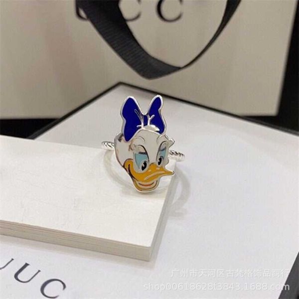 

20% off 2023 new designer jewelry bracelet necklace cute cartoon daisy ring 925 casual style color enamel women's ring, Silver