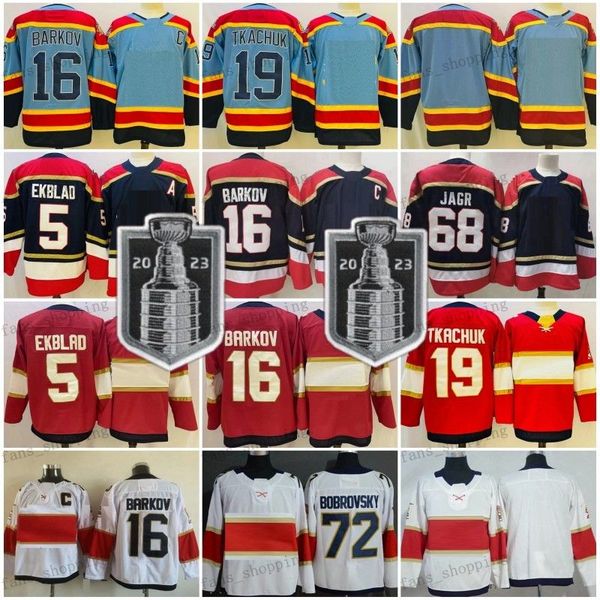 

stanley cup finals 2023 hockey 19 matthew tkachuk jerseys 5 aaron ekblad 16 aleksander barkov sergei bobrovsky reverse retro patch ice team, Black;red
