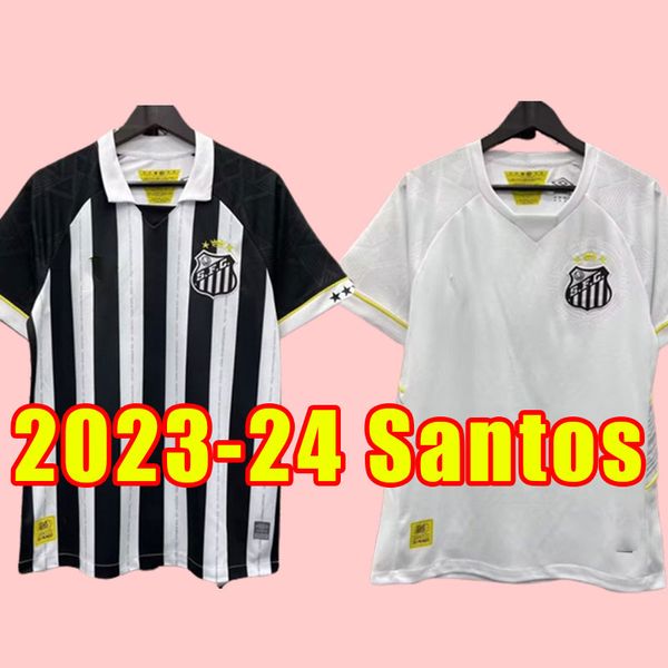 

23/24 fc santos soccer jerseys football shirt emerson soteldo pele kaio jorge marinho rodrygo carlos sanchez f.jonatan home away 2023 2024, Black;yellow