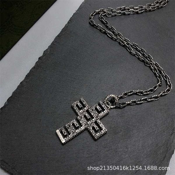 

designer jewelry bracelet necklace ring ancient cross 925 made old sculpture pattern square twist chain all match necklace. high quality, Silver