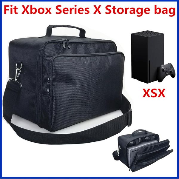

organizer double layer carrying case wireless controllers cable protective travel shoulder storage bag for microsoft xbox series x/s