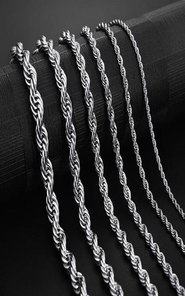 

stainless steel rope chain necklace 25mm never fade waterproof choker necklaces men women hip hop jewelry 316l silver chain7324069