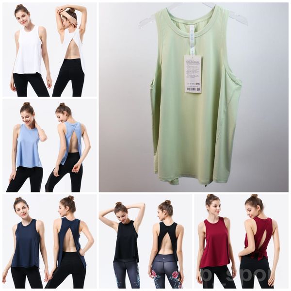 

lu align lu beautiful back yoga smock woman sports fitness yogas vest bodybuilding cover perfectly oversized tank exercise women breathable, White;red