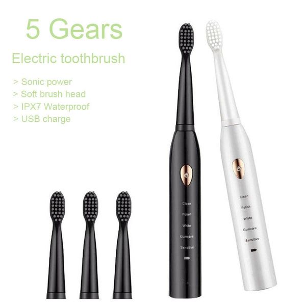 

toothbrush powerful ultrasonic electric toothbrush usb charge rechargeable tooth brushes waterproof washable electronic whiten teeth brush