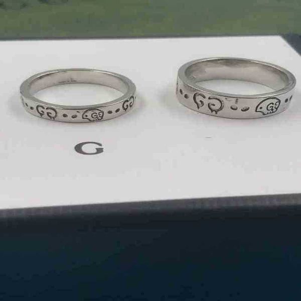 

2023 new designer jewelry bracelet necklace ring ancient home elf skull fearless blind for love flower bird pattern couple, Silver